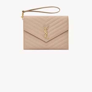Yves Saint Laurent Tan Clutch Bag